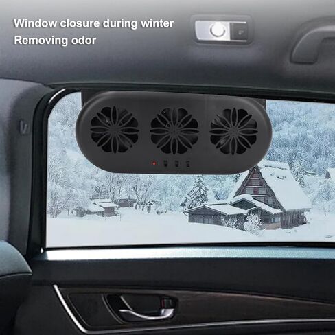 USB Powered Car Exhaust Fan, 3 Fans Rapid Cooling and Ventilation Fan, Vehicle Window Air Vent Radiator with Durable Construction, Ideal for General Types of Cars in Kuwait