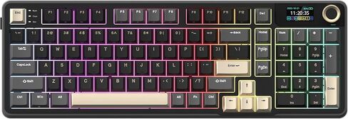 Rosewill Neon S96 Wireless Mechanical Gaming Keyboard, 98-Key Layout w/Volume Knob, Bluetooth / 2.4GHz / USB-C, Hot-Swappable Blue Switches, RGB Backlit, 3750mAh Battery, Windows & macOS, Black in Kuwait