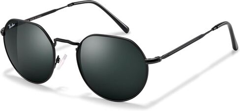 Pro Acme Polygon Round Sunglasses, Large Metal Frame Shades Sun Glass 100% Real Glass Lens 53MM in Saudi Arabia