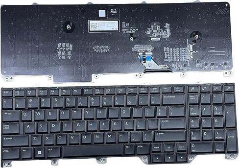 لوحة مفاتيح بديلة مع مفك براغي بتصميم أمريكي لجهاز Dell Alienware 17 R5 P38E Area-51m A51m RGB لوحة مفاتيح للكمبيوتر المحمول بإضاءة خلفية باللون الرمادي in Kuwait