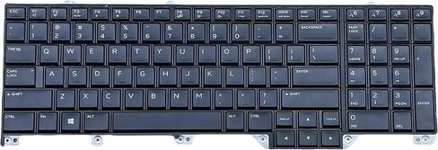 لوحة مفاتيح بديلة مع مفك براغي بتصميم أمريكي لجهاز Dell Alienware 17 R5 P38E Area-51m A51m RGB لوحة مفاتيح للكمبيوتر المحمول بإضاءة خلفية باللون الرمادي in Kuwait