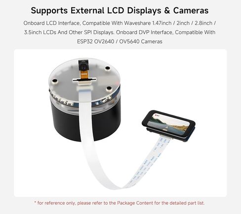 ESP32-S3 AI Smart Speaker Development Board, Support AI Speech Interaction, Dual Digital Microphone Array, Noise Reduction and Echo Cancellation, Support External Display & Camera, No Battery in Kuwait