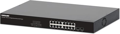 محول Intellinet 18-Port PoE++ مع 16 منفذ جيجابت إيثرنت و2 وصلات SFP - 440 وات، طاقة عالية، حامل على حامل، حل شبكات موفر للطاقة - متوافق مع TAA - 562232 in Kuwait