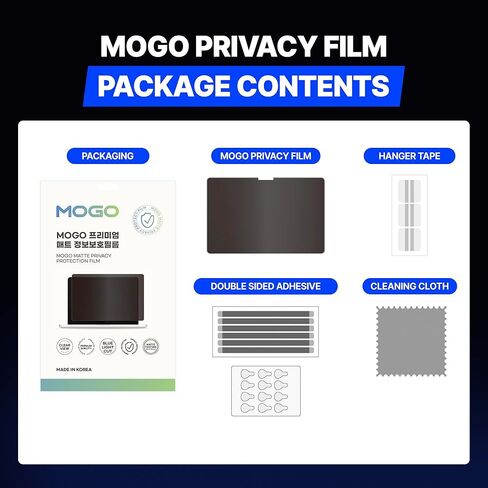 مرشح شاشة الخصوصية MOGO لجهاز MacBook Air 15 بوصة (2023-2025، M2/M3/M4) للطراز A2941، A3114، A3241 - حافظ على البيانات آمنة في أي مكان، واقي مزدوج غير لامع مضاد للتجسس مع حجب الضوء الأزرق، طبقة مقاومة للوهج والخدش in Kuwait