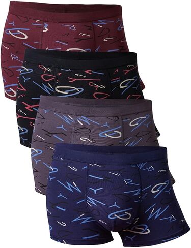 youlehe Men's Underwear Soft Bamboo Rayon Boxer Briefs Stretch Trunks Pack in Saudi Arabia