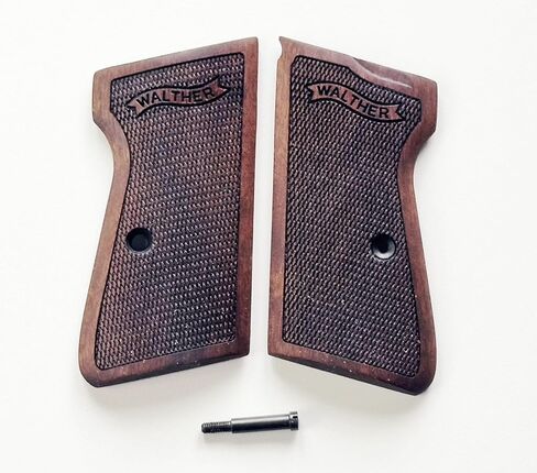 مقابض مسدس خشبية من Walther، خشب صلب بني مزخرف بنمط مربعات، متوافق مع موديلات PPK/S .22 LR و.380 ACP in Kuwait