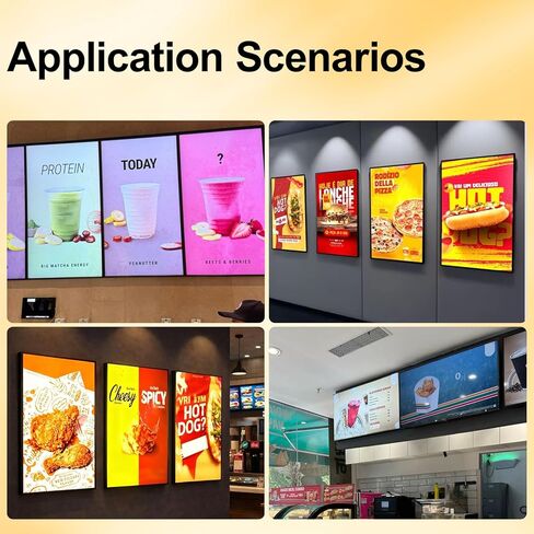 32" Digital Signage Display, Touchscreen Wall Mount Digital Signage, 400nits Advertising Display, Indoor Digital Signage, CMS/U-Disk Plug&Play, Split Screen, 7/24 Operation for Restaurant in Kuwait