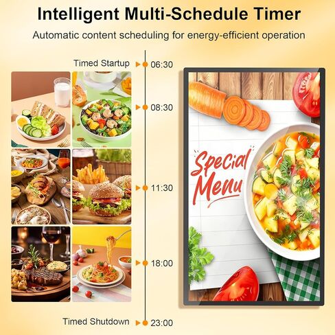32" Digital Signage Display, Touchscreen Wall Mount Digital Signage, 400nits Advertising Display, Indoor Digital Signage, CMS/U-Disk Plug&Play, Split Screen, 7/24 Operation for Restaurant in Kuwait