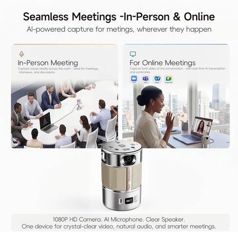 Vision SE AI Video Conferencing System with PC Client, 1080P Camera, 4-Camera Panorama, AI Conference Speakerphone, 3-Mic Array, Plug & Play Conference Camera for Zoom, Teams, Google Meet in Kuwait