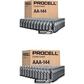 PROCELL Constant AA (144 Pack) and AAA (144 Pack) Long-Lasting Alkaline Batteries Bundle – 10-Year Shelf Life, Bulk Value Pack for Professional Devices in Kuwait