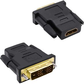 DVI to HDMI Adapter Bi-Directional DVI-D 18+1 Male to HDMI Female Converter Single Link Full HD 1080P@60Hz Adapter Connector for Computer Monitor HDTV LCD/DVD -2pcs in Saudi Arabia