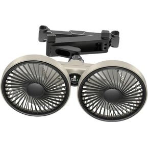 Gralara Car Double Head Fan Adjustable Angle Auto Cooling USB Portable Multifunctional Accessories Suitable for Rear Passengers Truck use Business Travel, Black Gray in Saudi Arabia