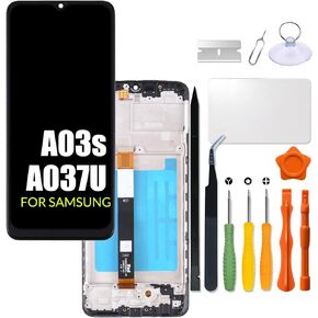 بديل لشاشة LCD Samsung Galaxy A03s A037U مع إطار لهاتف Samsung SM-A037U A037U1 مجموعة محول رقمي لشاشة تعمل باللمس شاشة LCD مع طقم إصلاح (ليس لـ A037A A037W A037G وA03) الإصدار الأمريكي in Kuwait