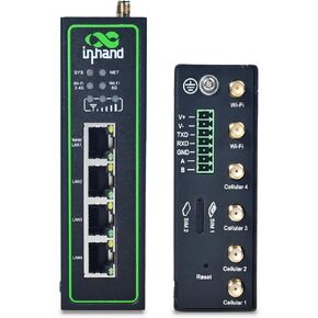 InHand Networks IR624 جهاز التوجيه الخلوي 5G الصناعي | وصلة هابطة بسرعة 3.4 جيجابت في الثانية، تجاوز فشل بطاقة SIM المزدوجة، 4X جيجابت إيثرنت، Wi-Fi 5، أمان VPN، إدارة سحابية لإنترنت الأشياء، مصنع ذكي، مراقبة عن بعد in Kuwait