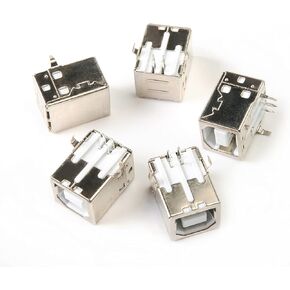 PCB USB موصل نوع B أنثى جاك 4 دبوس 90 درجة 5 قطع، WuJuntool in Kuwait