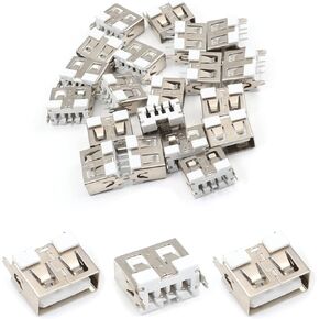 20 قطعة PCB USB موصل نوع A أنثى جاك 4 دبوس جسم قصير 10 مللي متر عمودي مستقيم إدراج لا حافة ، WuJuntool in Kuwait