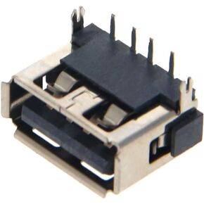 5 قطع USB-A أنثى مقبس وصلة مرفاع 4 دبوس خلفي 2 قدم 90 درجة مستقيم إدراج حافة مجعدة موصل PCB، إصلاح محول بديل، WuJuntool in Kuwait