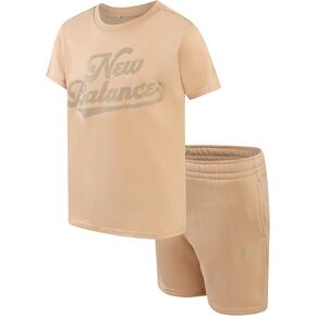 New Balance Boys' Active Shorts Set - 2 Piece Performance Short Sleeve T-Shirt and Fleece Sweat Shorts (Size: 8-12) in Kuwait