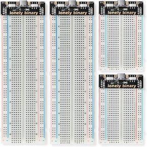مجموعة إمداد الطاقة للوحة الخبز الثنائية الوحيدة - 2X 830 نقطة ربط + 2X 400 نقطة ربط، 4X وحدات طاقة USB-C (قابلة للتبديل 3.3 فولت/5 فولت، حماية 500 مللي أمبير) للنماذج الأولية ESP32 STEM DIY in Kuwait