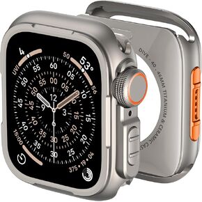 BXUXOHS واقي شاشة معدني لساعة Apple Watch Ultra 3/Ultra 2/Ultra 49 مم، إطار ممتص للصدمات واقٍ متين + طبقة زجاجية مقواة 9H + غطاء خلفي من البولي كربونات، حافظة مقاومة للصدمات من الدرجة العسكرية لـ iWatch 49 مم in Kuwait