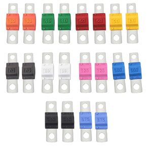 20pcs Ami Midi Fuse High Current Bolt-On Fuse Set Copper مطلي بـ Automotive Marine Truck RV مع تصنيفات متنوعة (30a ، 40a ، 50a ، 60a ، 70a ، 80a ، 100a ، 125a ، 150a ، 175a) in Kuwait