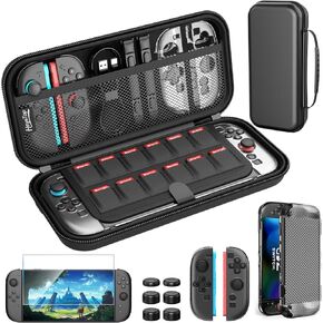 حافظة HEYSTOP Switch 2 لجهاز Nintendo Switch 2، مجموعة حقيبة حمل واقية مع غطاء PC Switch 2 وغطاء قبضة TPU لجهاز Switch 2 Joycon، تصميم تخزين بسعة كبيرة لملحقات Nintendo Switch 2 in Kuwait
