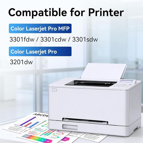 Compatible 218X Toner Cartridge Replacement for HP 218X Toner Cartridge Compatible for HP Color LaserJet pro MFP 3301sdw 3301fdw 3301cdw 3201dw Printer (Color, 4-Pack) in Kuwait
