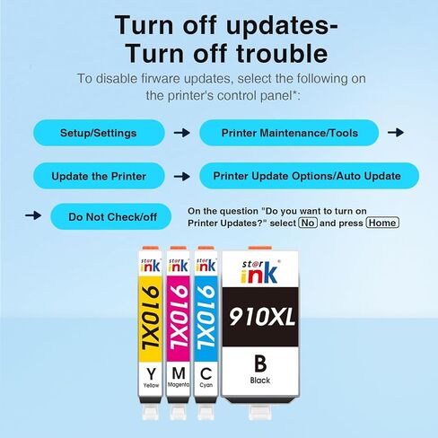 910XL Ink Cartridges for HP Printers Replacement for HP 910 910XL Ink Cartridges Combo Pack Work for HP OfficeJet Pro 8020 8025 8028 8035 8010 8015 8018 8022 Printers, 910XL Black and Color, 4 Pack in Kuwait