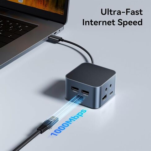 محول متعدد المنافذ USB C 13 في 1، محطة إرساء USB C مع 4K@60 هرتز، 100 واط PD، USB A&C 3.2، 2xUSB A 3.0، إيثرنت، SD/Micro SD، صوت، ميكروفون، قاعدة كمبيوتر محمول لجهاز MacBook Pro/Air، iPad، Windows in Kuwait