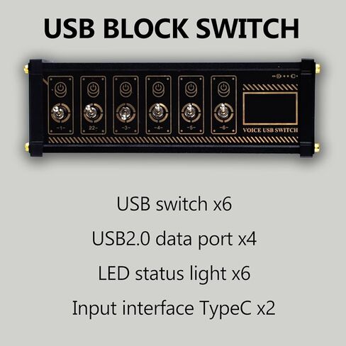 محول COYEUX ذو 6 منافذ USB، محطة إرساء USB قديمة، محطة إرساء USB U6 ذات 6 منافذ، مع ضوء حالة LED، 4 منافذ بيانات، مفتاح تبديل معدني، 9 مخارج USB، إعداد طاولة مطلي بالذهب القديم in Kuwait