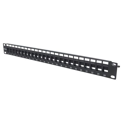 Intellinet 48-Port Blank 1U Keystone Patch Panel Rackmount – 19" Size - Lifetime Mfg Warranty - Black, 721097 in Saudi Arabia