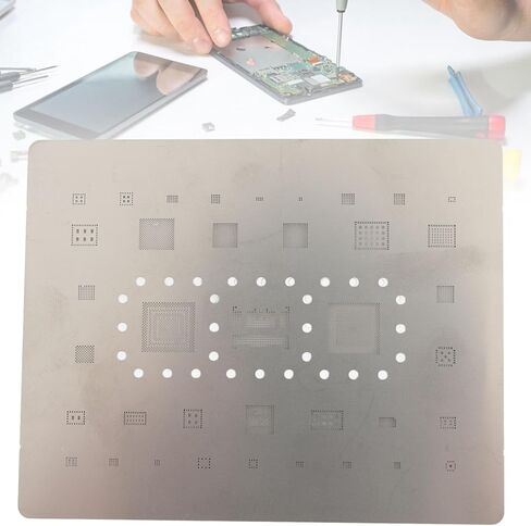 Fafeicy Phone Tin Reballing Stencil, Stainless Steel, Quick Tin Coating and Precise Positioning, Compatible with A53 A536 CPU in Kuwait