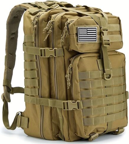 Tactical Backpack for Men, 45L Military Rucksack, Water-Resistant Work Bags for Men, Pilot Bag & Laptop Travel Bag (Green) in Kuwait