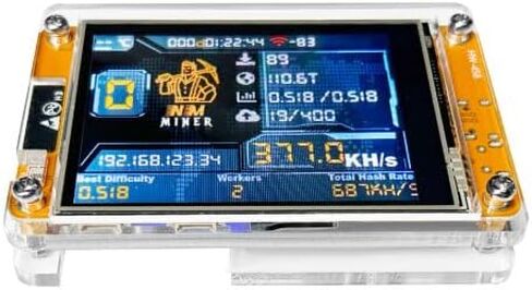 Bitcoin Merch Gold Nugget Lottery Miner, WiFi-Enabled Bitcoin Solo Miner, 377 KH/s Hashrate, Ultra-Low Power Consumption, Compact Design in Kuwait