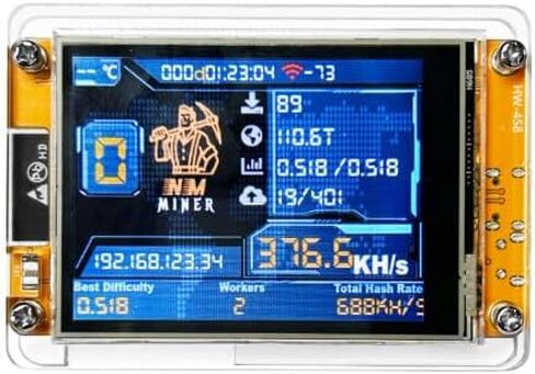 Bitcoin Merch Gold Nugget Lottery Miner, WiFi-Enabled Bitcoin Solo Miner, 377 KH/s Hashrate, Ultra-Low Power Consumption, Compact Design in Kuwait
