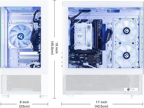 كمبيوتر مكتبي NINGMEI Soul Gaming PC، AMD Ryzen 7 5700G (يصل إلى 4.6 جيجا هرتز)، ذاكرة الوصول العشوائي DDR4 سعة 16 جيجابايت، 1 تيرابايت NVMe SSD، 6 مراوح RGB، Windows 11 Home - سطح مكتب ألعاب مُصمم مسبقًا للرياضات الإلكترونية والبث والعمل والمكاتب المنزلي in Kuwait