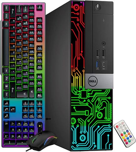 كمبيوتر سطح المكتب من Dell، Intel Core i5-6500، ذاكرة الوصول العشوائي 16 جيجابايت، 512 جيجابايت M.2 SSD (التمهيد السريع)، 1 تيرابايت HDD، ماوس لوحة مفاتيح الألعاب RGB، WiFi، Windows 11 Professional (متجدد) in Kuwait