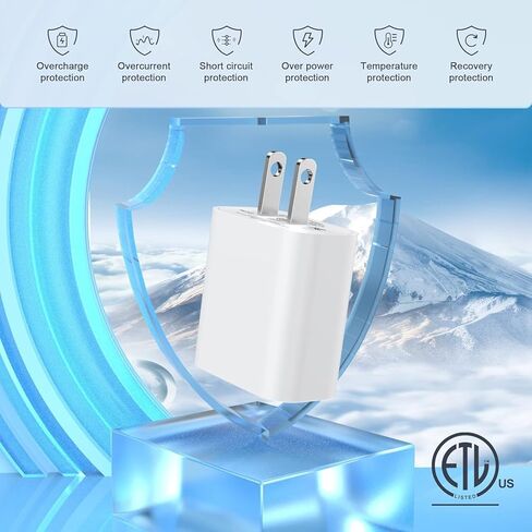 iPhone 14 13 12 Fast Charger,[Apple MFi Certified] 20W USB C Apple Fast Charger Wall Charge Block Plug with 10FT Type-C to Lightning Fast Charging Data Sync Cord for iPhone14 13 12 11 Xs Xr X (2Pack) in Kuwait