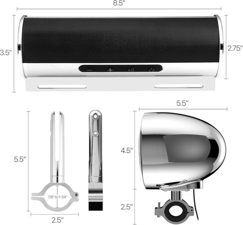 GoHawk Waterproof Motorcycle Bluetooth Stereo, 4 Speakers Sound bar w/ 4.5" Speakers, Built-in Amplifier MP3 Music Player Audio System w/USB & Radio, Great for Harley & ATVs in Saudi Arabia