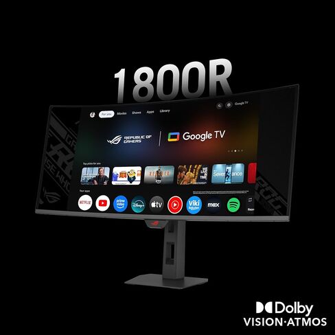 شاشة الألعاب ASUS ROG Strix مقاس 34 بوصة OLED منحنية فائقة الاتساع (XG34WCDMTG) - 240 هرتز، 0.03 مللي ثانية، متوافقة مع FreeSync وGSYNC، WiFi 6، NVIDIA GeForce Now، Dolby Vision، Dolby Atmos in Kuwait