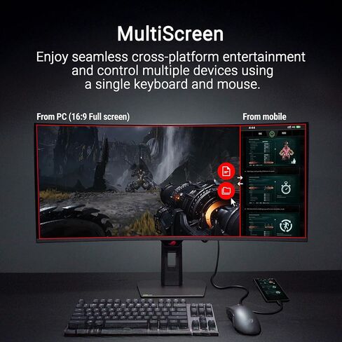 شاشة الألعاب ASUS ROG Strix مقاس 34 بوصة OLED منحنية فائقة الاتساع (XG34WCDMTG) - 240 هرتز، 0.03 مللي ثانية، متوافقة مع FreeSync وGSYNC، WiFi 6، NVIDIA GeForce Now، Dolby Vision، Dolby Atmos in Kuwait