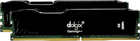 Dolgix Gaming++ 16GB (8GBx2) DDR4 2666 MHz DRAM Desktop Gaming Memory CL16 DZR2K8GD4-26 (RED) (Black) in Kuwait
