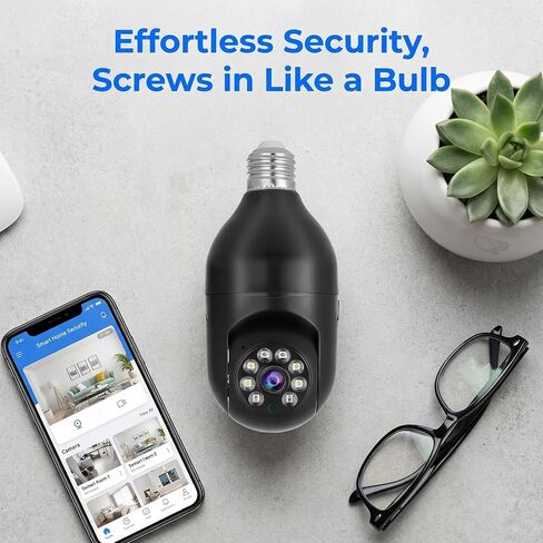1080P WiFi Indoor Security Camera with 360 Degree Panoramic View Infrared Night Vision Two Way Audio Remote Monitoring for Home Baby Pet Surveillance Black in Kuwait