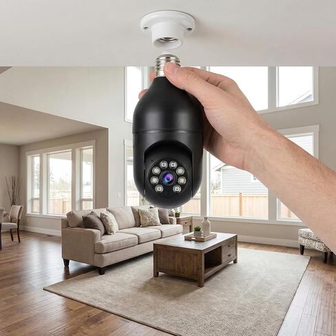 1080P WiFi Indoor Security Camera with 360 Degree Panoramic View Infrared Night Vision Two Way Audio Remote Monitoring for Home Baby Pet Surveillance Black in Kuwait