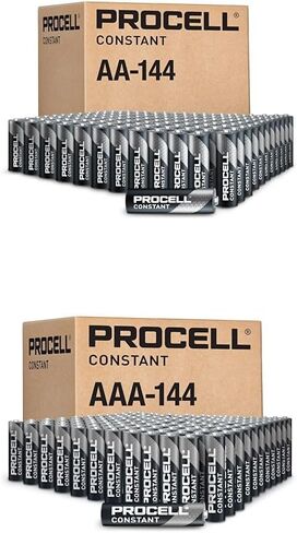 PROCELL Constant AA (144 Pack) and AAA (144 Pack) Long-Lasting Alkaline Batteries Bundle – 10-Year Shelf Life, Bulk Value Pack for Professional Devices in Kuwait