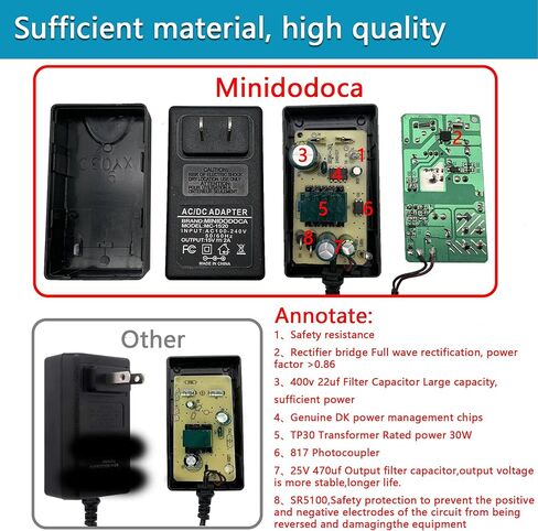 15V 2A Power Supply Charger with 12 Adapter Plugs (Input AC 100V-240V, Output DC 15 Volt 2 Amp 30 Watt) Adapter Switching Transformer Converter DC 5.5mm x 2.1mm / 5.5mm x 2.5mm Universal in Saudi Arabia