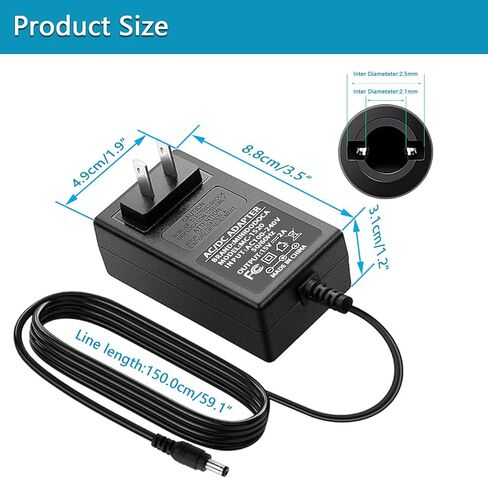 15V 2A Power Supply Charger with 12 Adapter Plugs (Input AC 100V-240V, Output DC 15 Volt 2 Amp 30 Watt) Adapter Switching Transformer Converter DC 5.5mm x 2.1mm / 5.5mm x 2.5mm Universal in Saudi Arabia