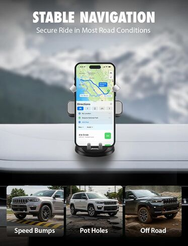 Bracketron AutoGrip Dash & Window Mount - حامل هاتف للسيارة مع تشغيل بيد واحدة، حامل هاتف خلوي عالمي للسيارة للوحة القيادة، ونافذة تناسب الهواتف حتى 3.75 بوصة in Kuwait