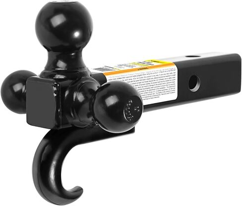 MaxxHaul 51008 Tri-Ball Hitch with Hook & Rotatable D-Ring Shackle, 12,000 lbs Capacity, Fits 2" Receiver – 1-7/8", 2", 2-5/16" Balls – Heavy-Duty Tow Mount for Truck, SUV, Trailer, RV in Saudi Arabia