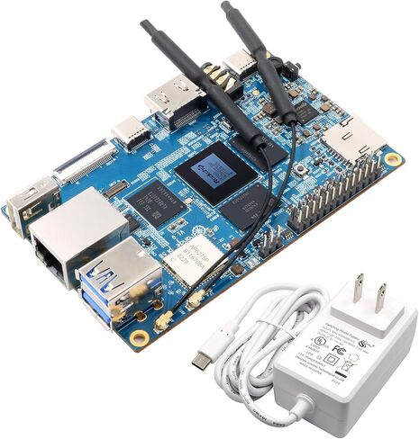 Orange Pi 5B 16GB Rockchip RK3588S مع 128GB eMMC 8 Core 64 Bit Wi-Fi6، BT5.0 كمبيوتر لوحي واحد، تردد 2.4 جيجا هرتز مفتوح المصدر تشغيل Orange Pi OS، Android، Debian، Ubuntu (Pi 5B 16G128G) in Kuwait